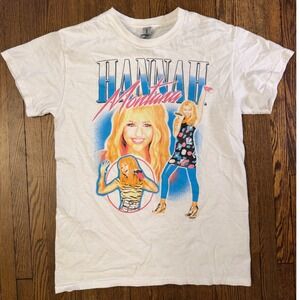 Hannah Montana Miley Cyrus Graphic T-Shirt White Small Disney Channel Gildan